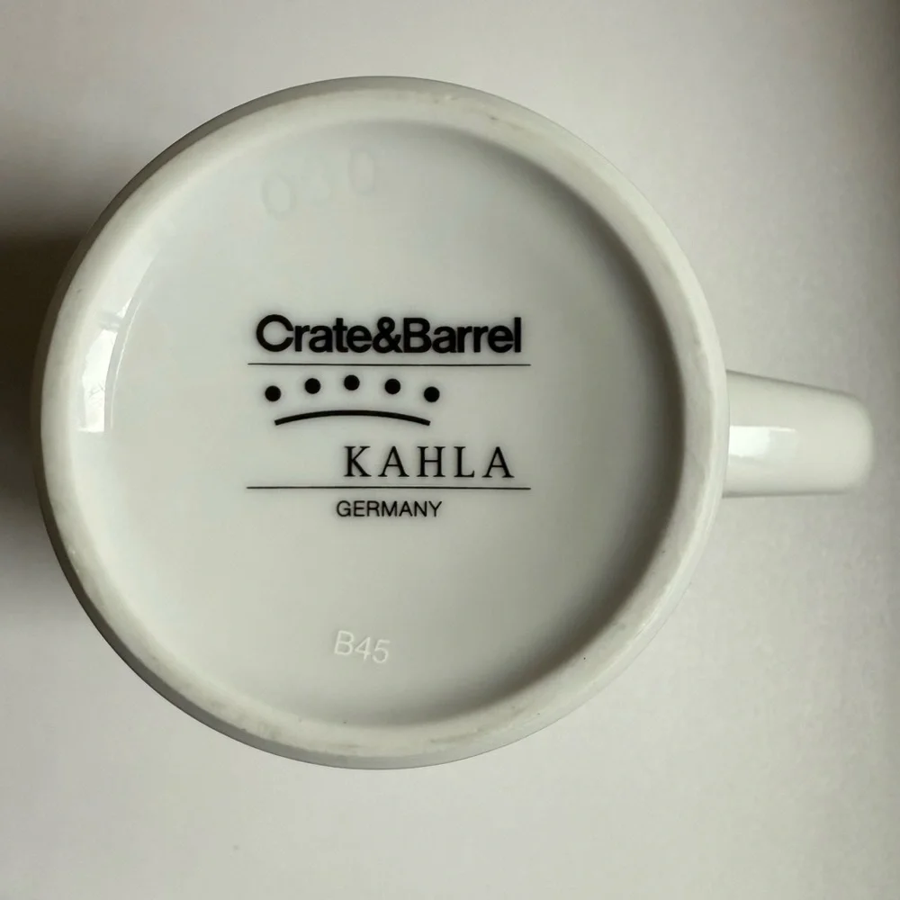Crate&Barrel Kahla Scribble Coffee Mug and Saucer Germany Repacement Dishes